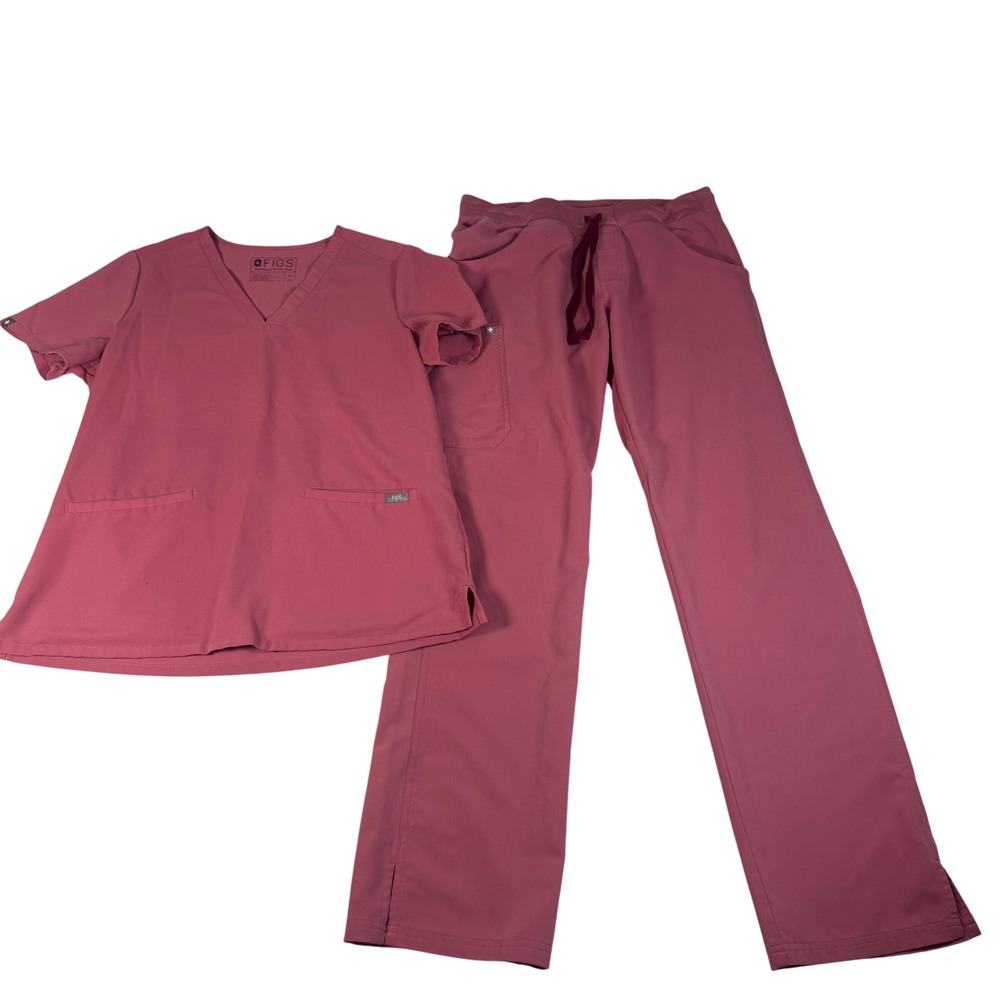 FIGS Technical Collection Scrub Set Womens Medium Mauve Pink FIONx Medical Nurse